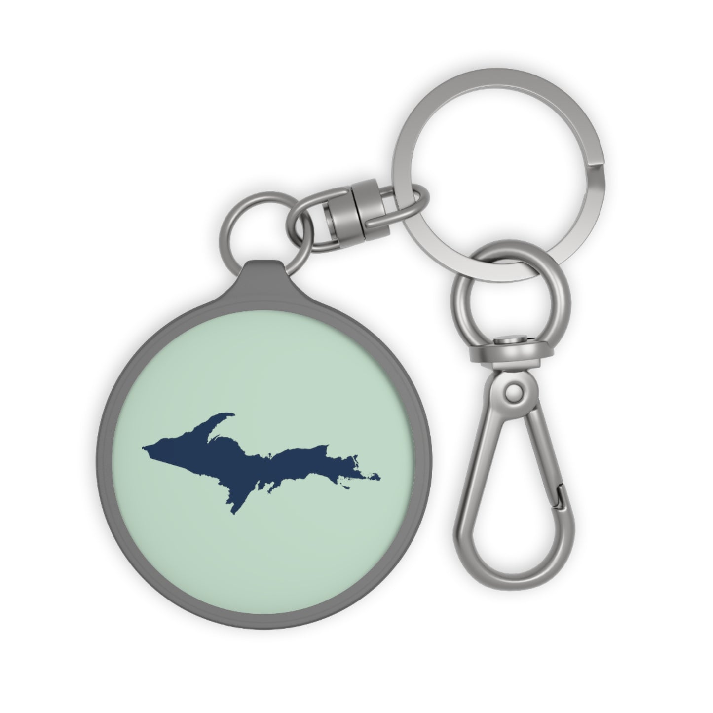 Michigan Upper Peninsula Keyring (w/ Navy UP Outline) | Sea Green