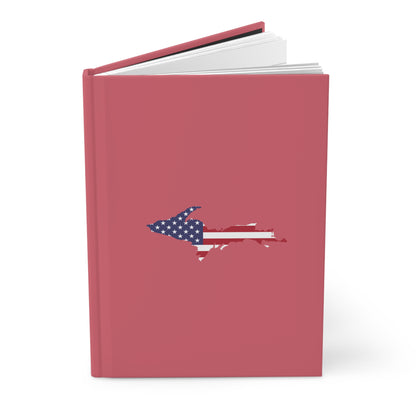 Michigan Upper Peninsula Hardcover Journal (w/ UP USA Flag) | Ruled - Watermelon Pink