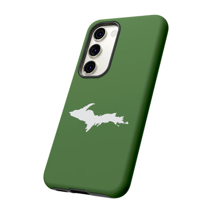 Michigan Upper Peninsula Tough Phone Case (Pine Green w/ UP Outline) | Samsung & Pixel Android