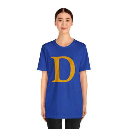 Detroit 'Old French D' T-Shirt (Gold Full Body Outline) | Unisex Standard Fit