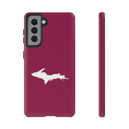 Michigan Upper Peninsula Tough Phone Case (Ruby Red w/ UP Outline) | Samsung & Pixel Android