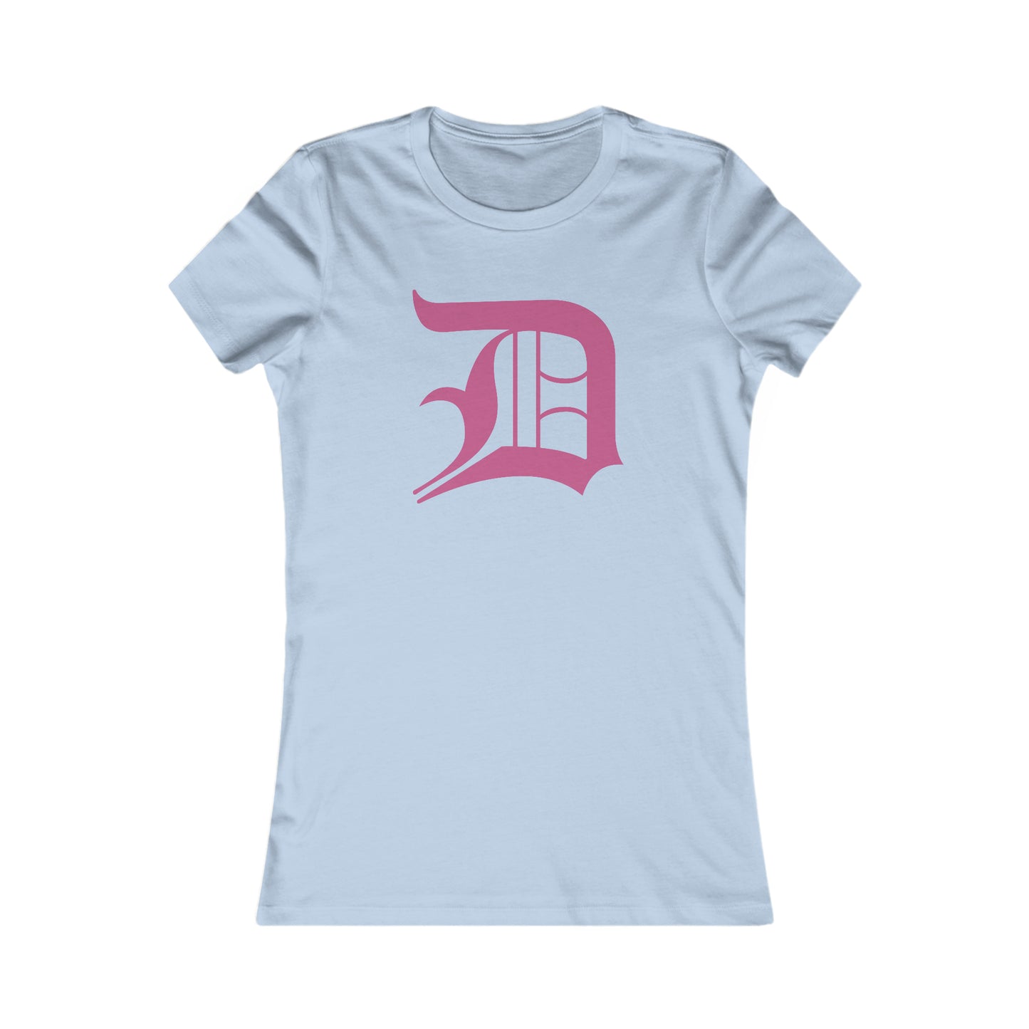 Detroit 'Old English D' T-Shirt (Apple Blossom Pink) | Women's Slim Fit