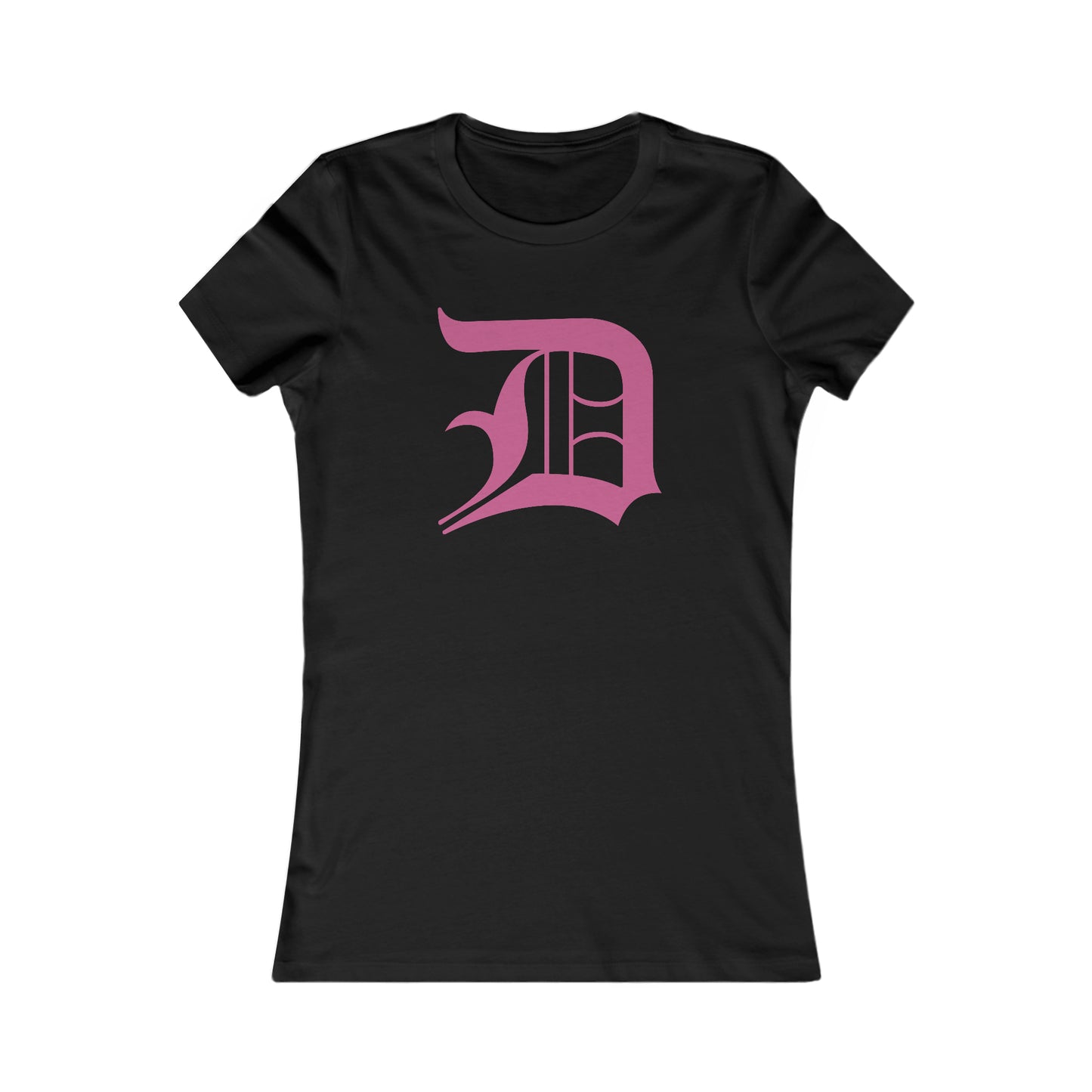 Detroit 'Old English D' T-Shirt (Apple Blossom Pink) | Women's Slim Fit
