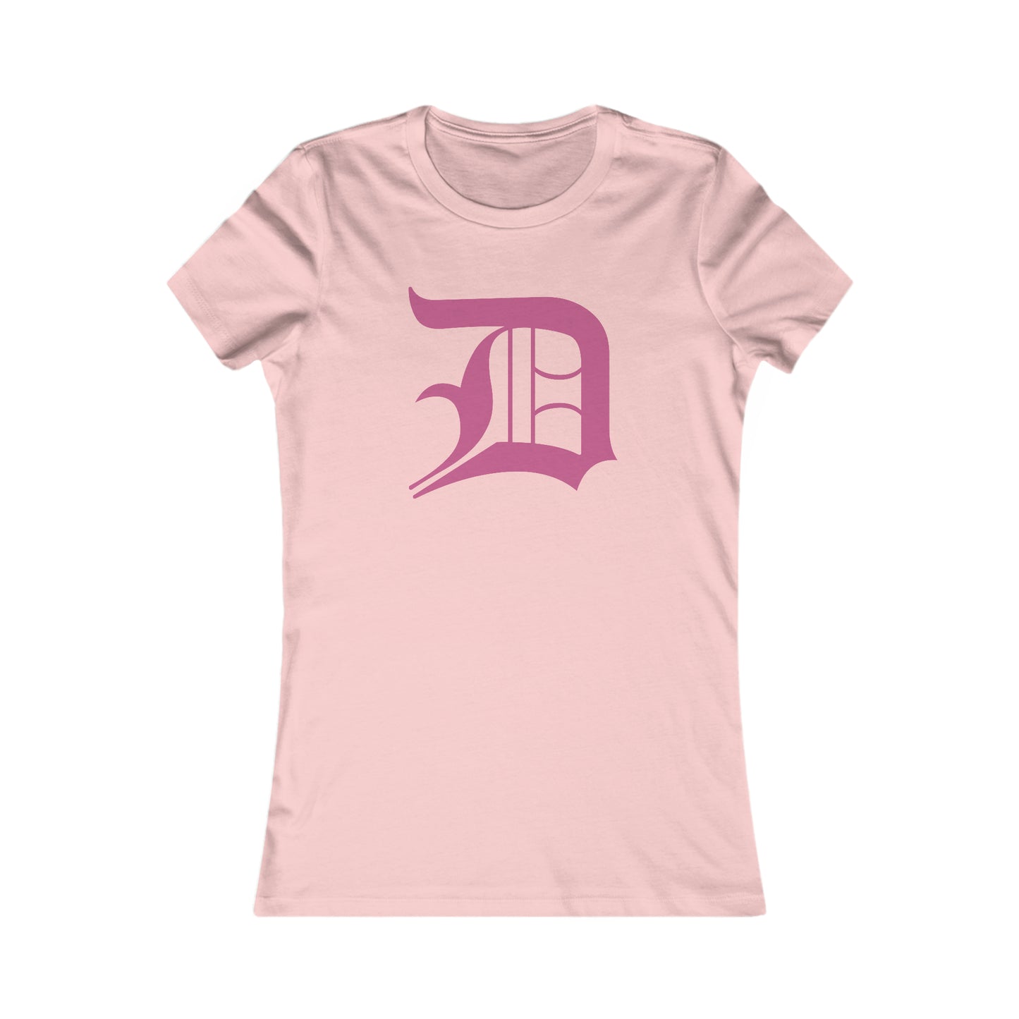 Detroit 'Old English D' T-Shirt (Apple Blossom Pink) | Women's Slim Fit