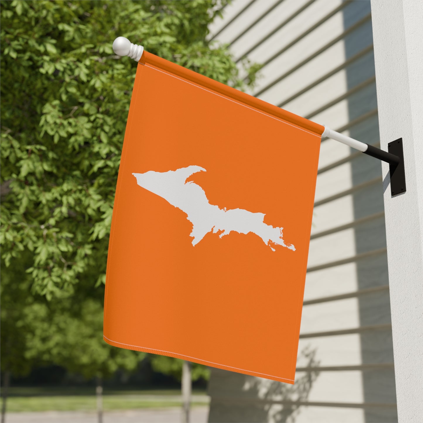 Michigan Upper Peninsula Home & Garden Flag (w/ UP Outline) | Safety Orange