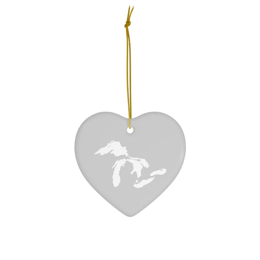 Great Lakes Christmas Ornament (Platinum) | Ceramic - 4 Shapes