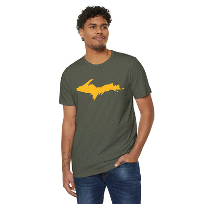 Michigan Upper Peninsula T-Shirt (w/ Gold UP Outline) | Unisex Recycled Organic