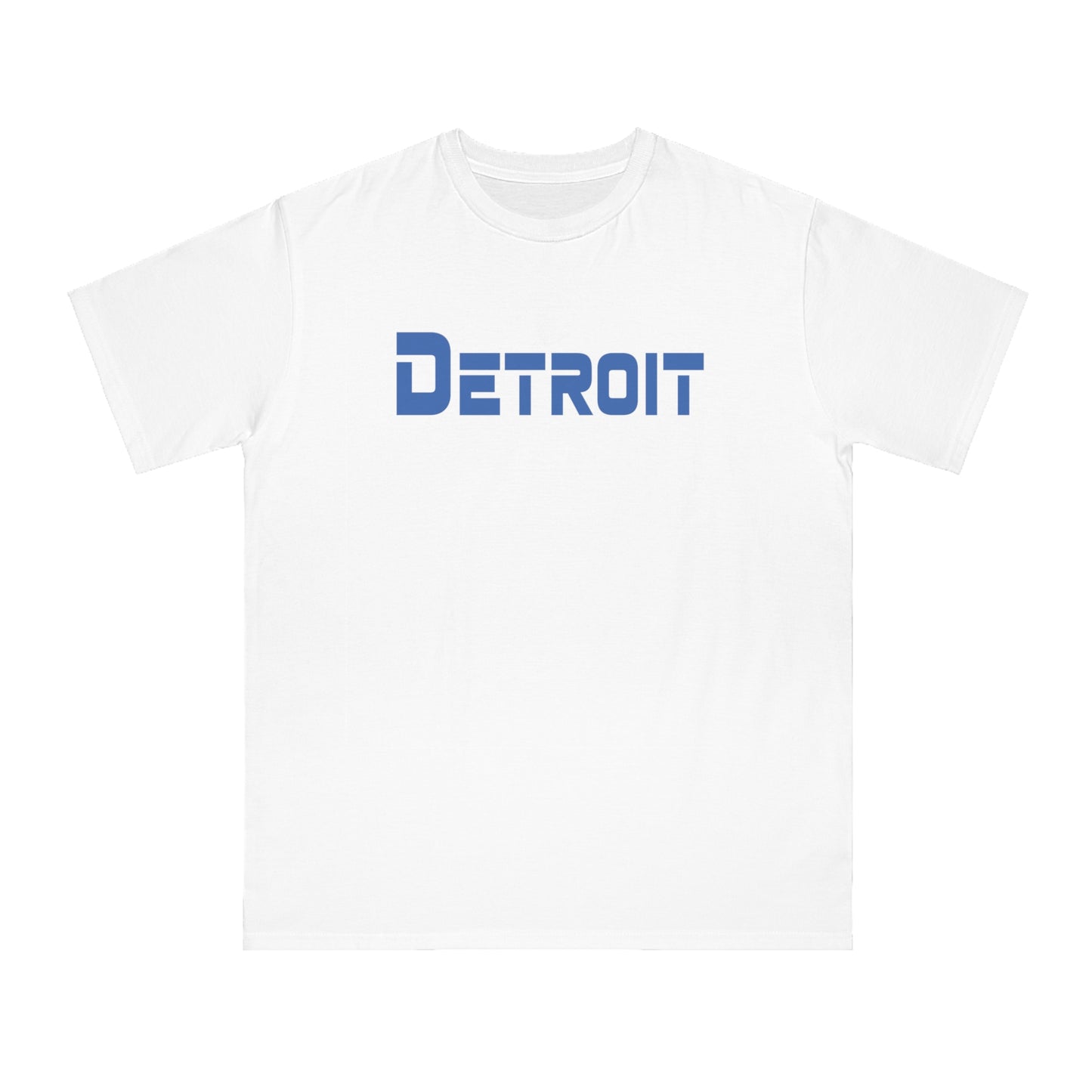 'Detroit' T-Shirt (Azure 1980s Sci-Fi Font) | Organic Unisex