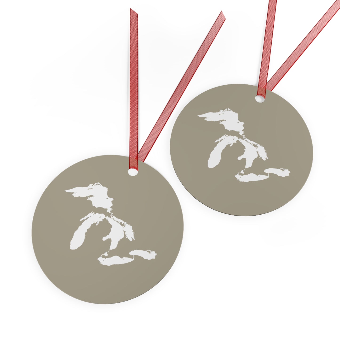 Great Lakes Christmas Ornament | Metal - Petoskey Beige