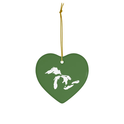 Great Lakes Christmas Ornament (Pine Green) | Ceramic - 4 Shapes