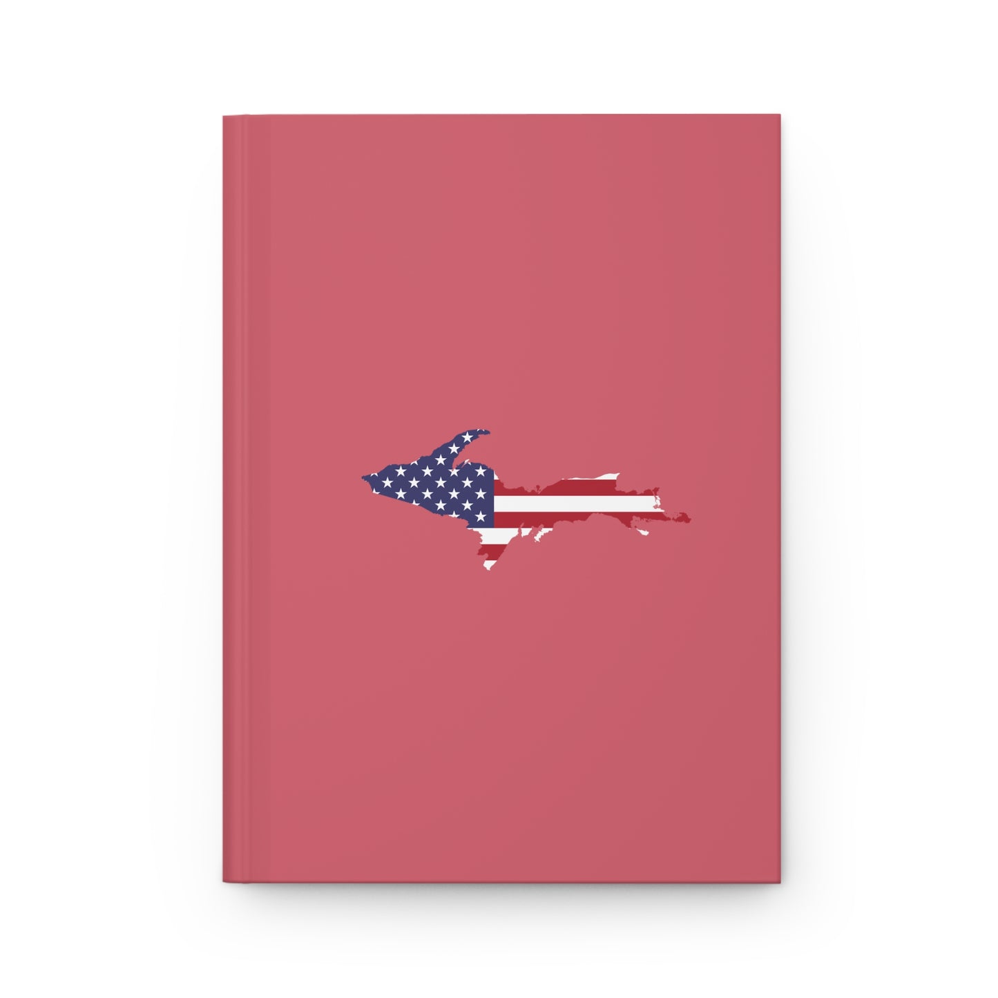 Michigan Upper Peninsula Hardcover Journal (w/ UP USA Flag) | Ruled - Watermelon Pink