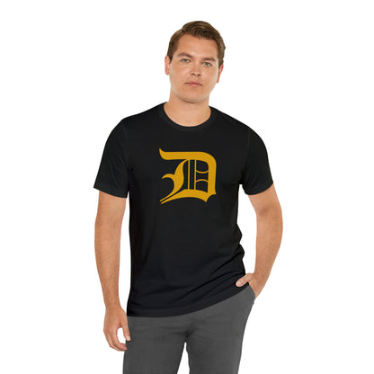 Detroit 'Old English D' T-Shirt (Gold) | Unisex Standard