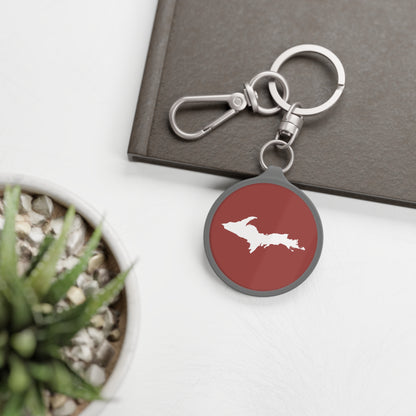 Michigan Upper Peninsula Keyring (w/ UP Outline) | Ore Dock Red