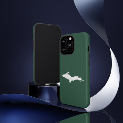 Michigan Upper Peninsula Tough Phone Case (Ginger Ale Green w/ UP Outline) | Apple iPhone