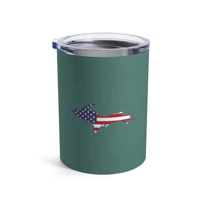 Michigan Upper Peninsula Tumbler (w/ UP USA Flag) | Copper Green - 10oz