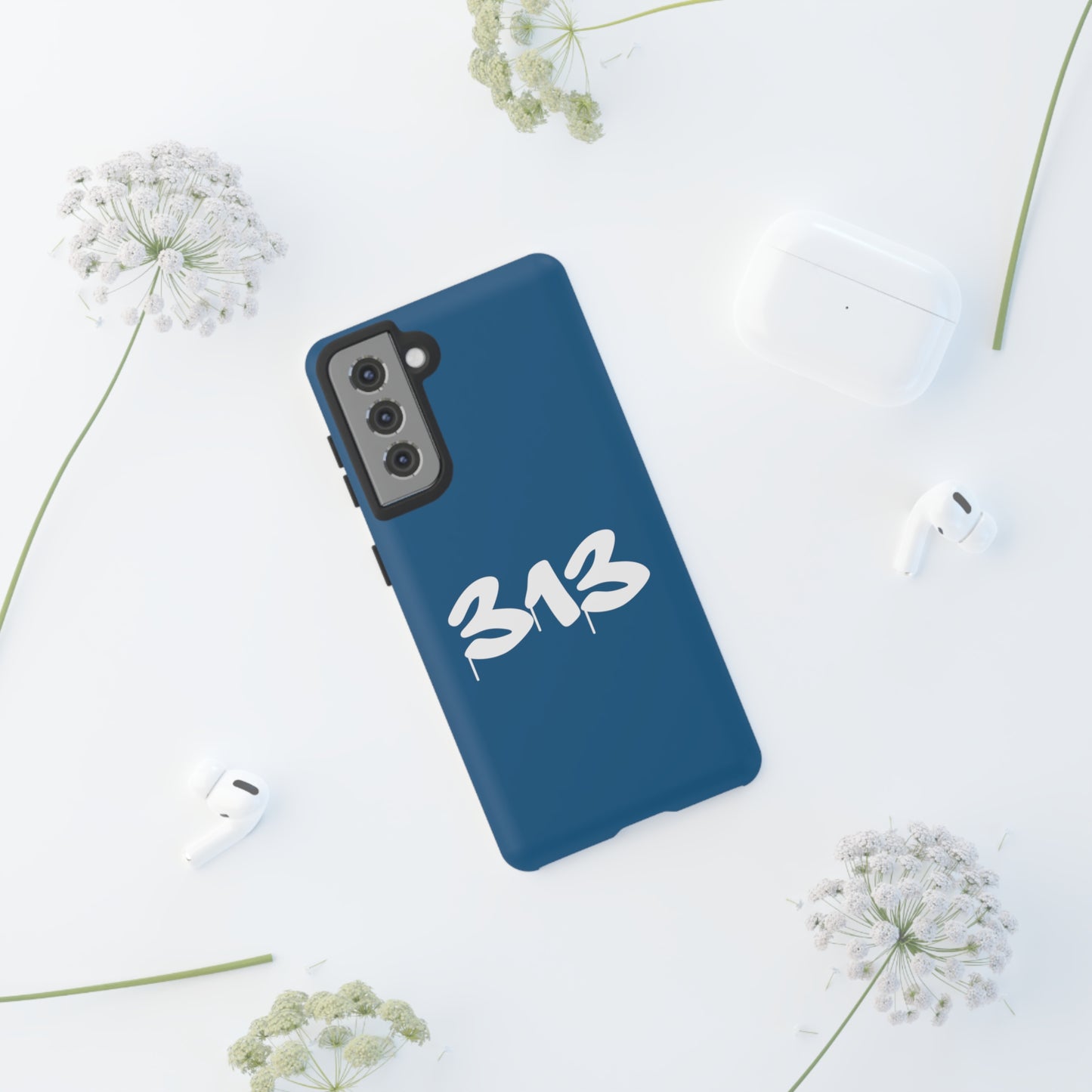 Detroit '313' Tough Phone Case (Blueberry Tag Font) | Samsung & Pixel Android