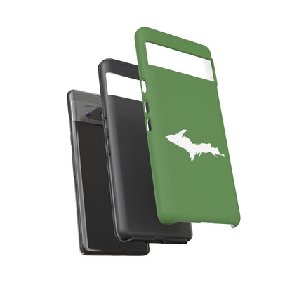 Michigan Upper Peninsula Tough Phone Case (Pine Green w/ UP Outline) | Samsung & Pixel Android