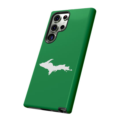 Michigan Upper Peninsula Tough Phone Case (Mackinac Bridge Green w/ UP Outline) | Samsung & Pixel Android