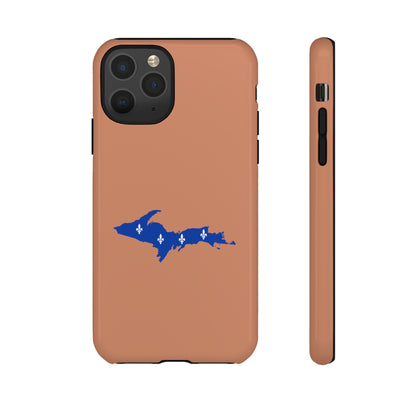 Michigan Upper Peninsula Tough Phone Case (Copper Color w/ UP Quebec Flag Outline) | Apple iPhone