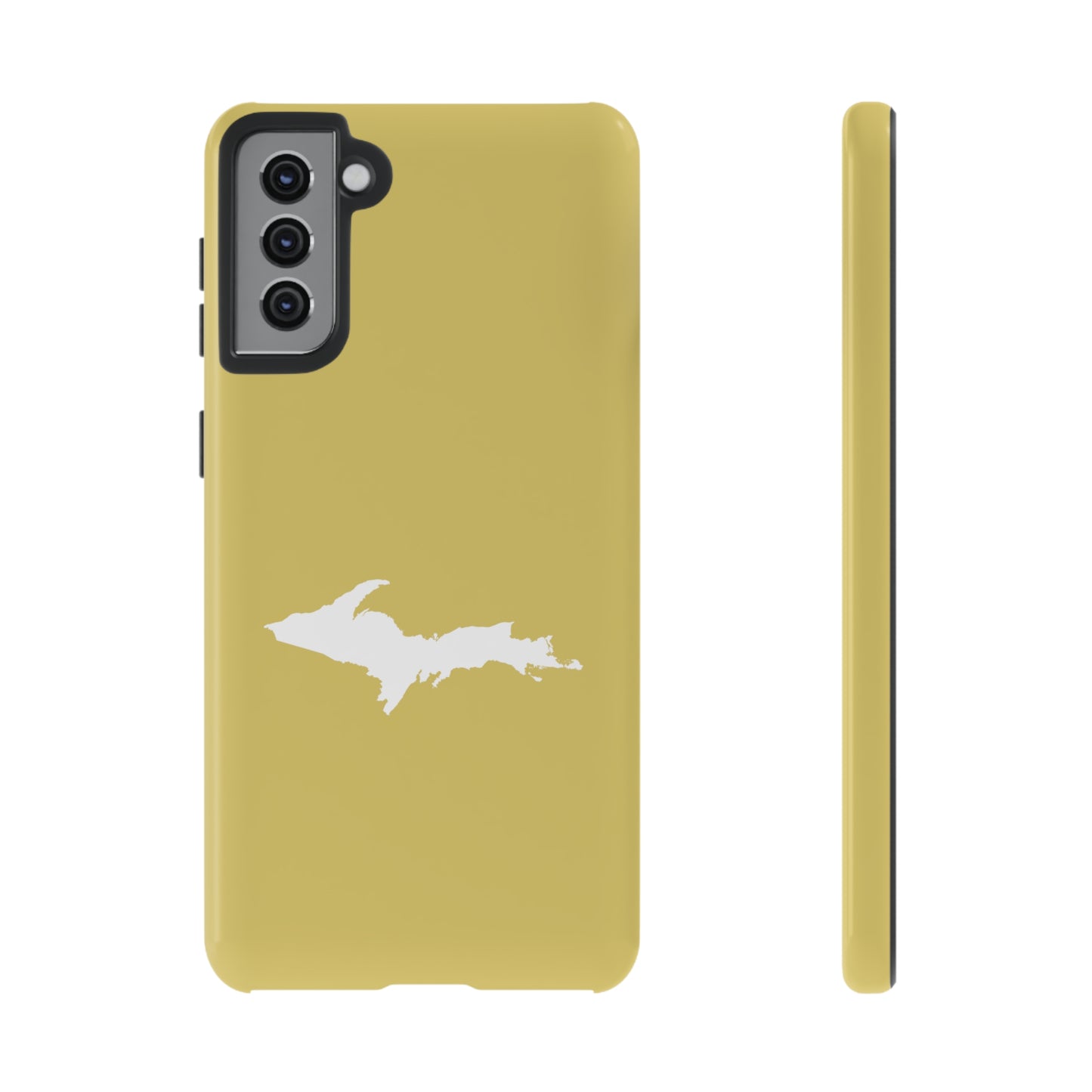 Michigan Upper Peninsula Tough Phone Case (Plum Yellow w/ UP Outline) | Samsung & Pixel Android