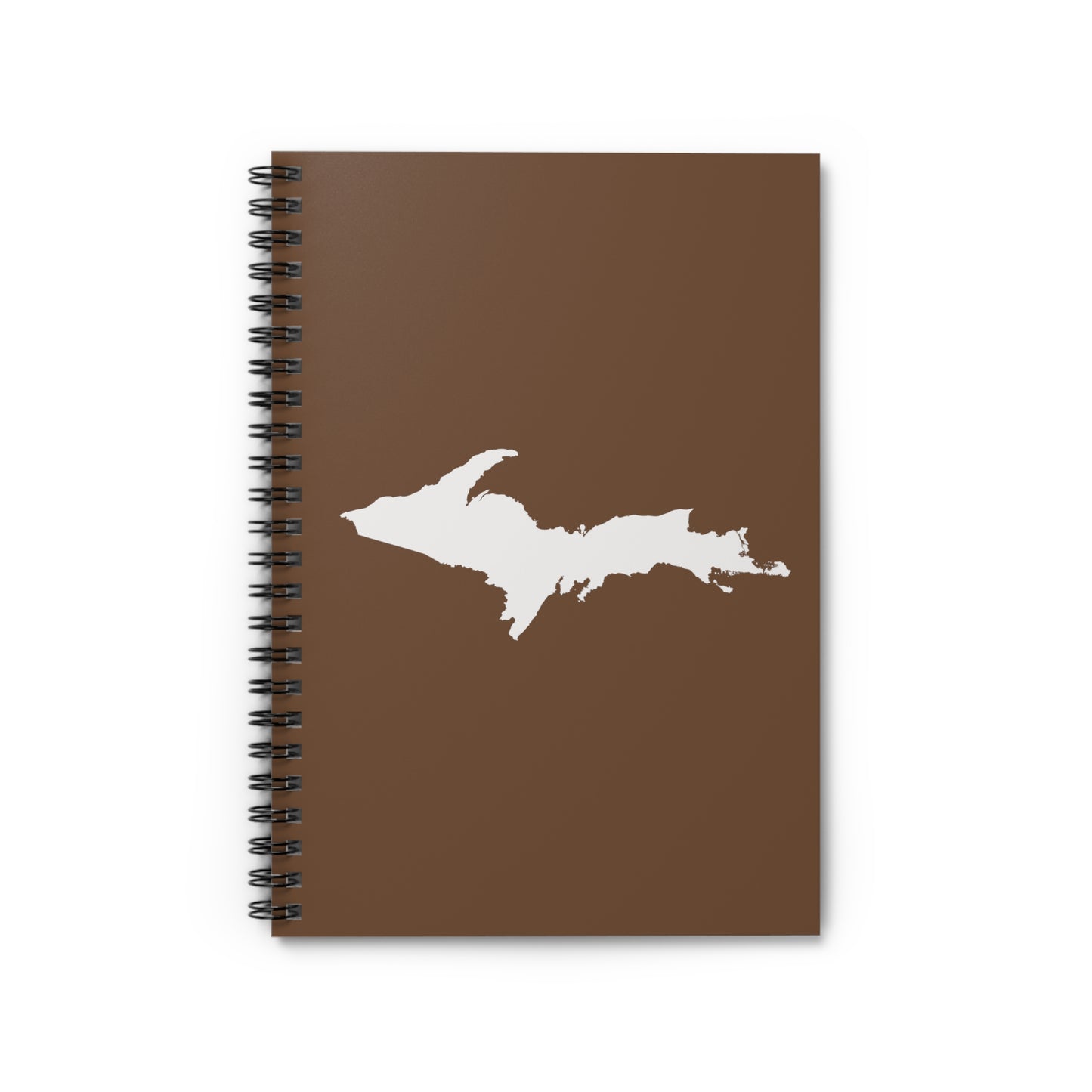 Michigan Upper Peninsula Spiral Notebook (w/ UP Outline) | Coffee Color