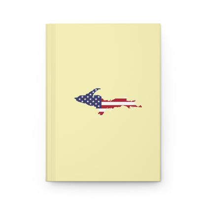 Michigan Upper Peninsula Hardcover Journal (w/ UP USA Flag) | Ruled - Pale Pink