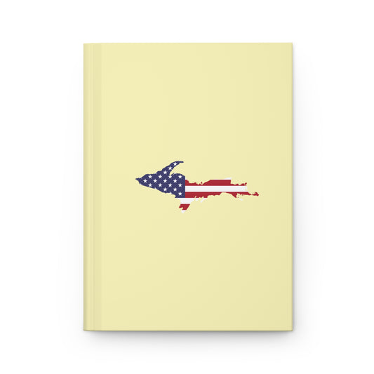 Michigan Upper Peninsula Hardcover Journal (w/ UP USA Flag) | Ruled - Pale Pink