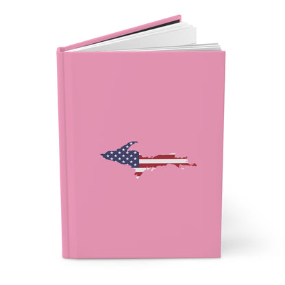 Michigan Upper Peninsula Hardcover Journal (w/ UP USA Flag) | Ruled - '67 Caddie Pink