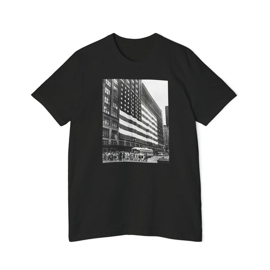 'American Flag at Hudson's Detroit' Photo T-Shirt (1920s) | Made in USA