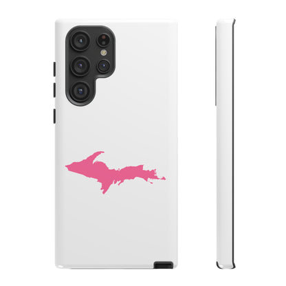 Michigan Upper Peninsula Tough Phone Case (w/ Pink UP Flag Outline) | Samsung & Pixel Android