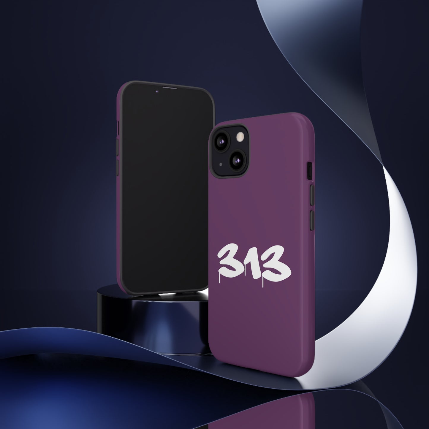 Detroit '313' Tough Phone Case (Plum Tag Font) | Apple iPhone