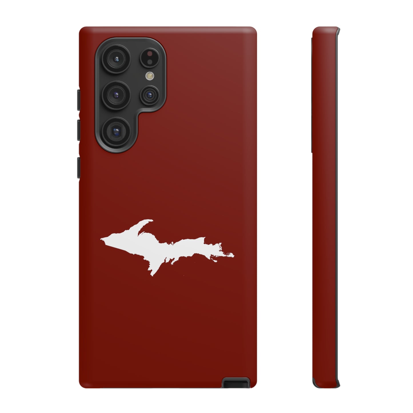 Michigan Upper Peninsula Tough Phone Case (Traverse Cherry Red w/ UP Outline) | Samsung & Pixel Android