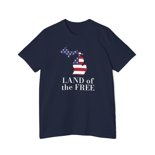 'Land of the Free' T-Shirt (w/ MI USA Flag) | Made in USA