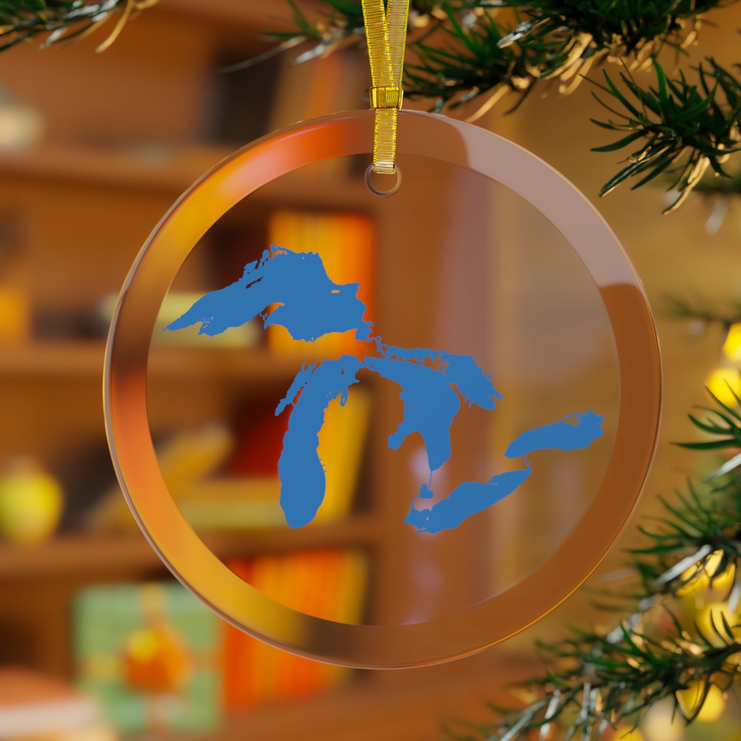 Great Lakes Christmas Ornament | Clear Glass - Azure
