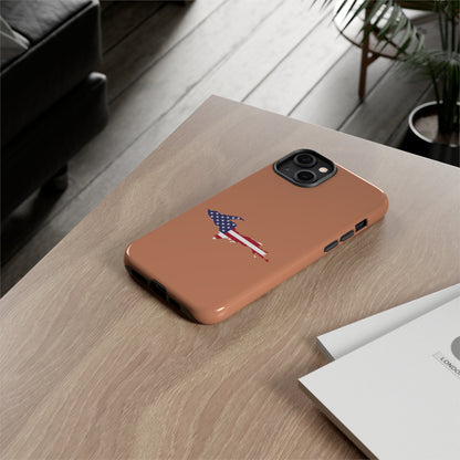 Michigan Upper Peninsula Tough Phone Case (Copper Color w/ UP USA Flag Outline) | Apple iPhone