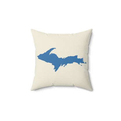 Michigan Upper Peninsula Accent Pillow (w/ UP Outline) | Ivory White