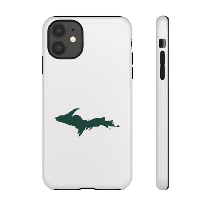 Michigan Upper Peninsula Tough Phone Case (Birch Bark White w/ Green UP Outline) | Apple iPhone