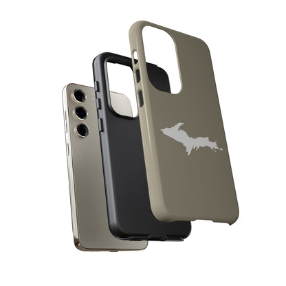 Michigan Upper Peninsula Tough Phone Case (Petoskey Stone Beige w/ UP Outline) | Samsung & Pixel Android