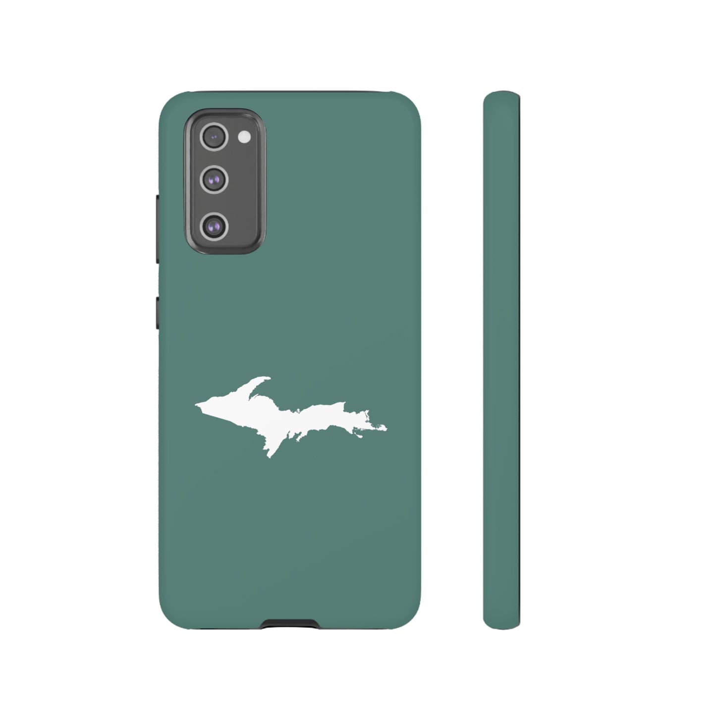 Michigan Upper Peninsula Tough Phone Case (Copper Green w/ UP Outline) | Samsung & Pixel Android