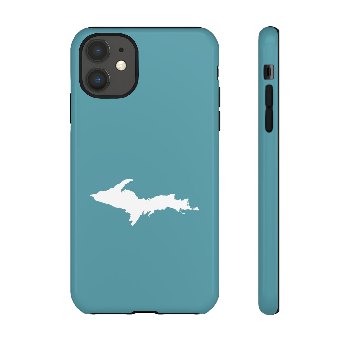 Michigan Upper Peninsula Tough Phone Case (Lake Huron Blue w/ UP Outline) | Apple iPhone