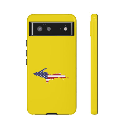 Michigan Upper Peninsula Tough Phone Case (Gadsen Yellow w/ UP USA Flag Outline) | Samsung & Pixel Android