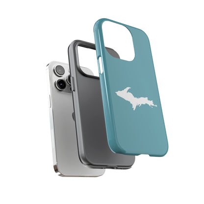 Michigan Upper Peninsula Tough Phone Case (Lake Huron Blue w/ UP Outline) | Apple iPhone