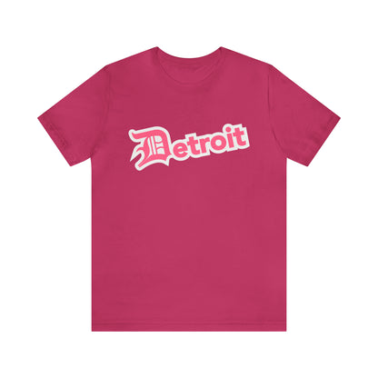 'Detroit' T-Shirt (Rhodochrosite Pink w/ Old English 'D') | Unisex Standard