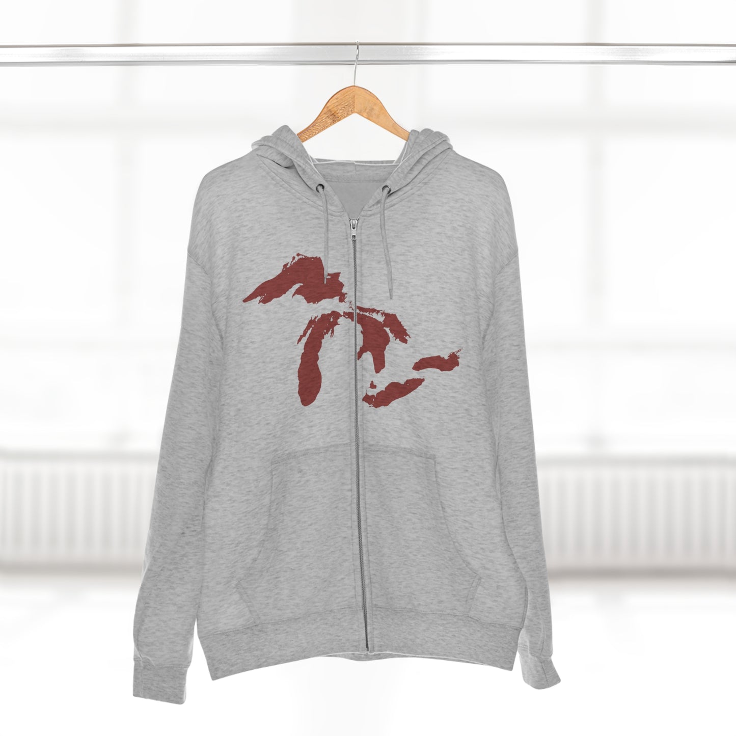 Great Lakes Hoodie (Ore Dock Red) | Unisex Full Zip