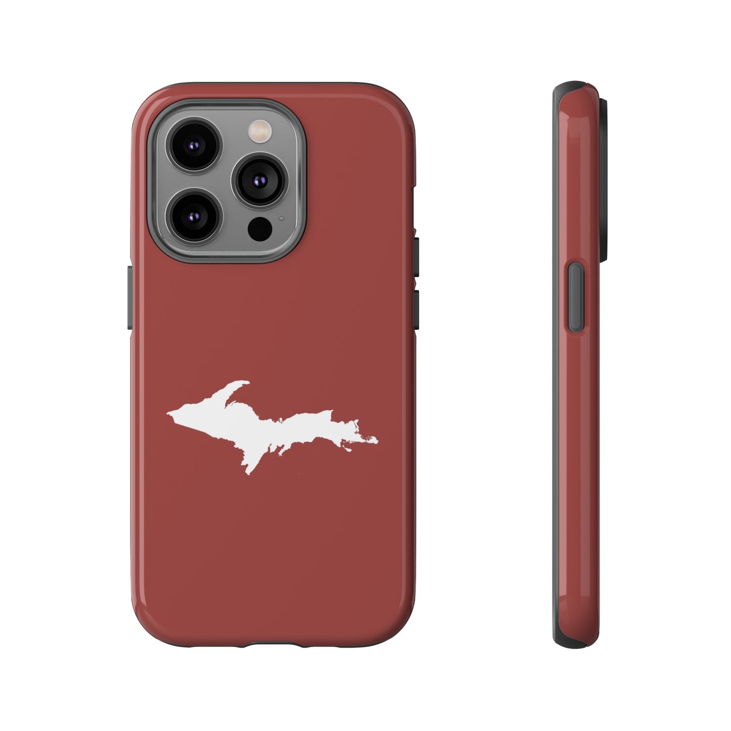 Michigan Upper Peninsula Tough Phone Case (Ore Dock Red w/ UP Outline) | Apple iPhone