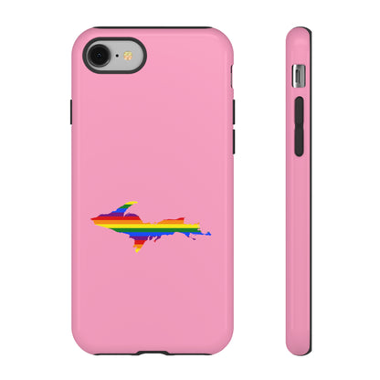 Michigan Upper Peninsula Tough Phone Case ('67 Pink Caddie w/ UP Pride Flag Outline) | Apple iPhone