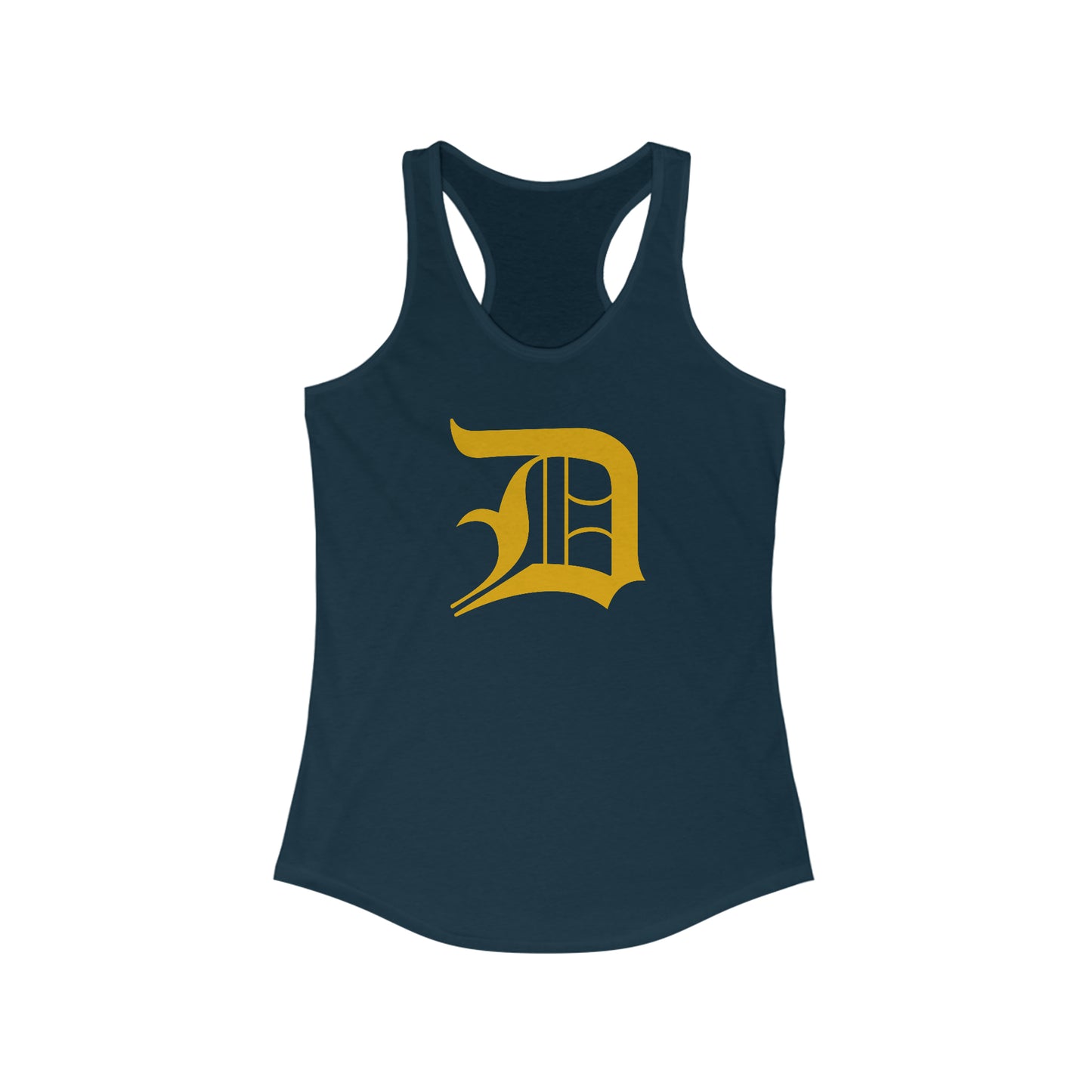 Detroit 'Old English D' Tank Top (Gold) | Women's Racerback