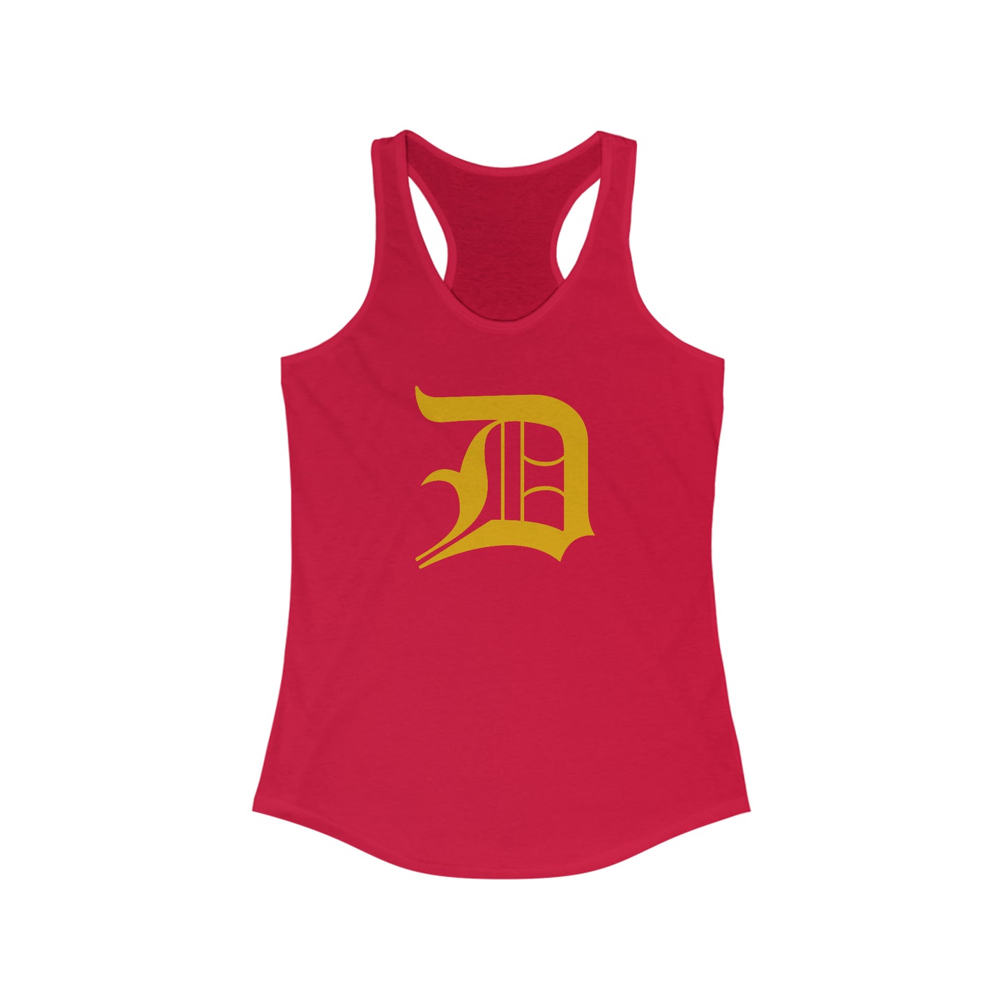 Detroit 'Old English D' Tank Top (Gold) | Women's Racerback