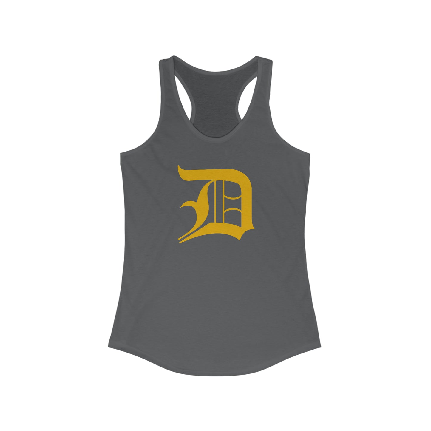 Detroit 'Old English D' Tank Top (Gold) | Women's Racerback