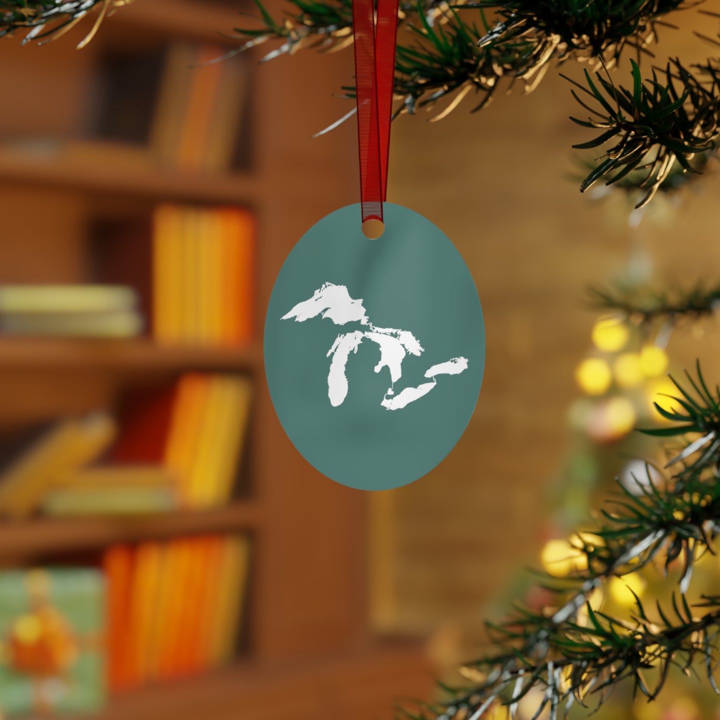 Great Lakes Christmas Ornament | Metal - Copper Green